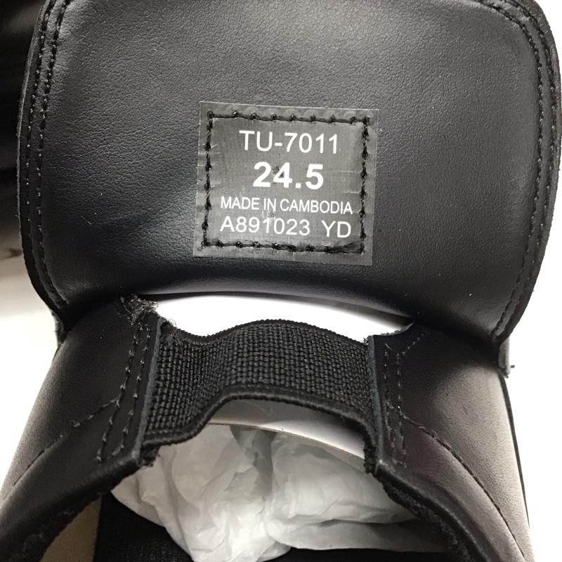 アシックス ASICS 革靴 革靴 TU-7011 texcy luxe バンプスリッポン 箱有 24.5cm 24.5cm 無地 黒 / ブラック / メンズ USED 古着 中古 10111712