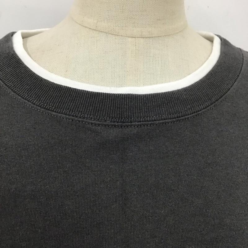 コーエン coen Tシャツ 半袖 7625-610-0200 USAコットンレイヤード5分袖 M 無地 チャコールグレー / チャコールグレー / X 白 / ホワイト / レディース USED 古着 中古 10116806