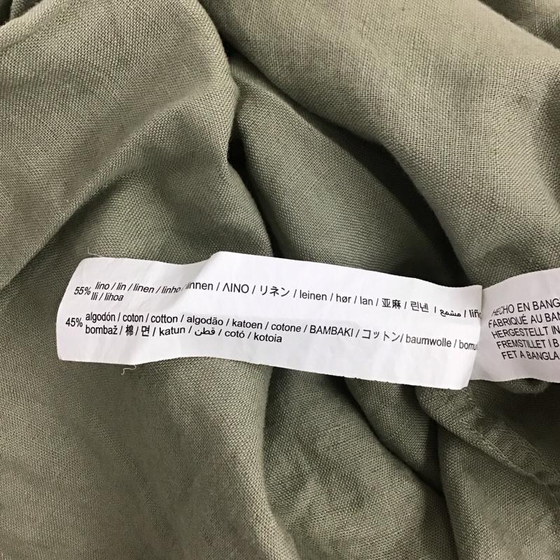 ザラ ZARA シャツ、ブラウス 長袖 長袖シャツ 無地シャツ ノーカラーシャツ M 無地 カーキ / カーキ / メンズ USED 古着 中古 10131004
