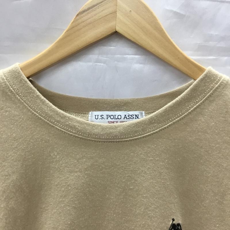 ユーエスポロアッスン U.S.POLO ASSN. Tシャツ 半袖 半袖カットソー プリントTシャツ クルーネックカットソー FREE ロゴ、文字 ベージュ / ベージュ / レディース USED 古着 中古 10113327