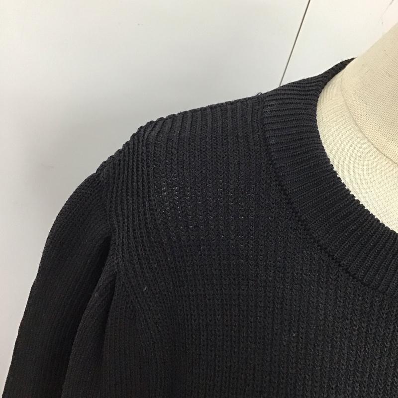 ザラ ZARA ニット、セーター 長袖 長袖ニットカットソー セーター クルーネック M 無地 黒 / ブラック / レディース USED 古着 中古 10118514