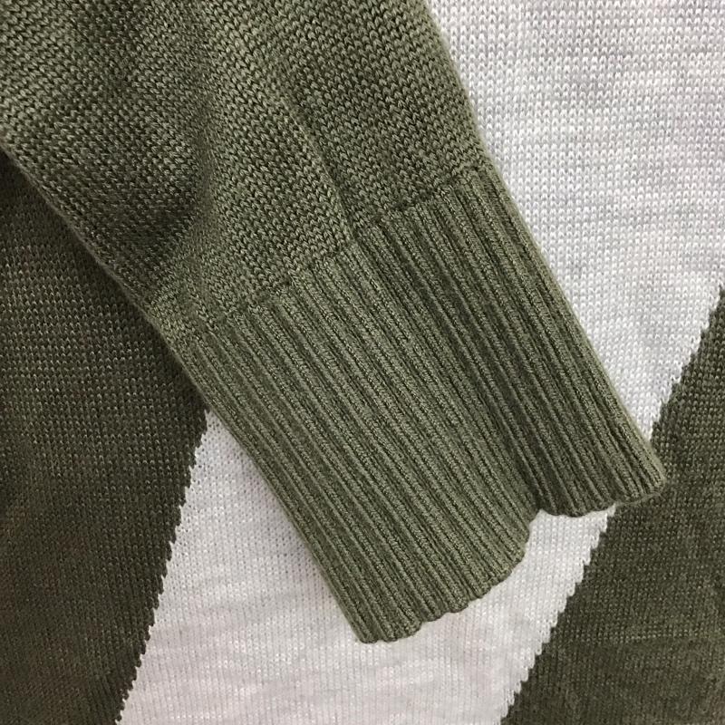 デンハム DENHAM ニット、セーター 長袖 長袖ニットカットソー クルーネックカットソー セーター リブニットカットソー 3 無地 黒 / ブラック / X 灰 / グレー / X カーキ / カーキ / メンズ USED 古着 中古 10107108