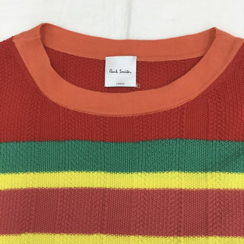 ポールスミス Paul Smith ニット、セーター 長袖 L ボーダー柄 青 / ブルー / X 赤 / レッド / X 紫 / パープル / X 緑 / グリーン / X 桃 / ピンク / X 黄 / イエロー / X 橙 / オレンジ / メンズ USED 古着 中古 10133594