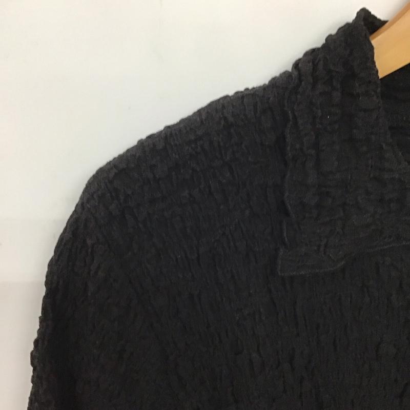 ダブルクローゼット w closet シャツ、ブラウス 半袖 340123 ショート丈 無地 黒 / ブラック / レディース USED 古着 中古 10139111