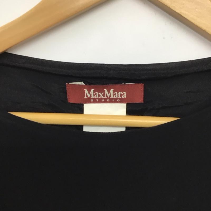 マックスマーラ Max Mara ワンピース ひざ丈スカート 40 無地 黒 / ブラック /  レディース USED 古着 中古 10133401