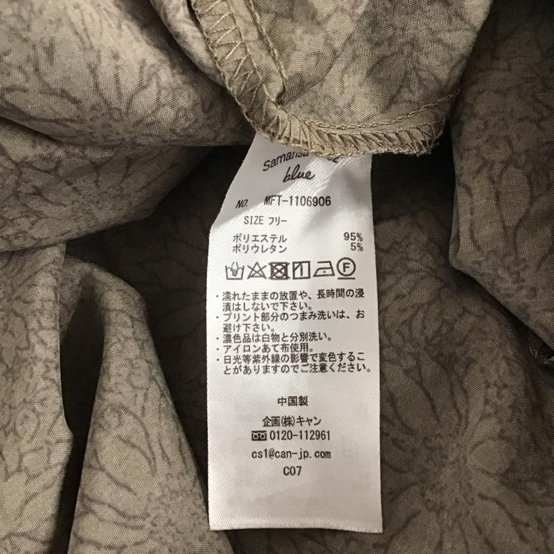 サマンサモスモスブルー Samansa Mos2 blue ワンピース ロングスカート 1106906 キーネック 5分袖 FREE 花柄 茶 / ブラウン / レディース USED 古着 中古 10144367