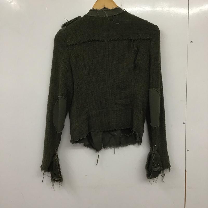 ザラ ZARA ジャケット、上着 ジャンパー、ブルゾン 8061 900 505 ノーカラー ライダース スタッズ M 無地 カーキ / カーキ / レディース USED 古着 中古 10138988