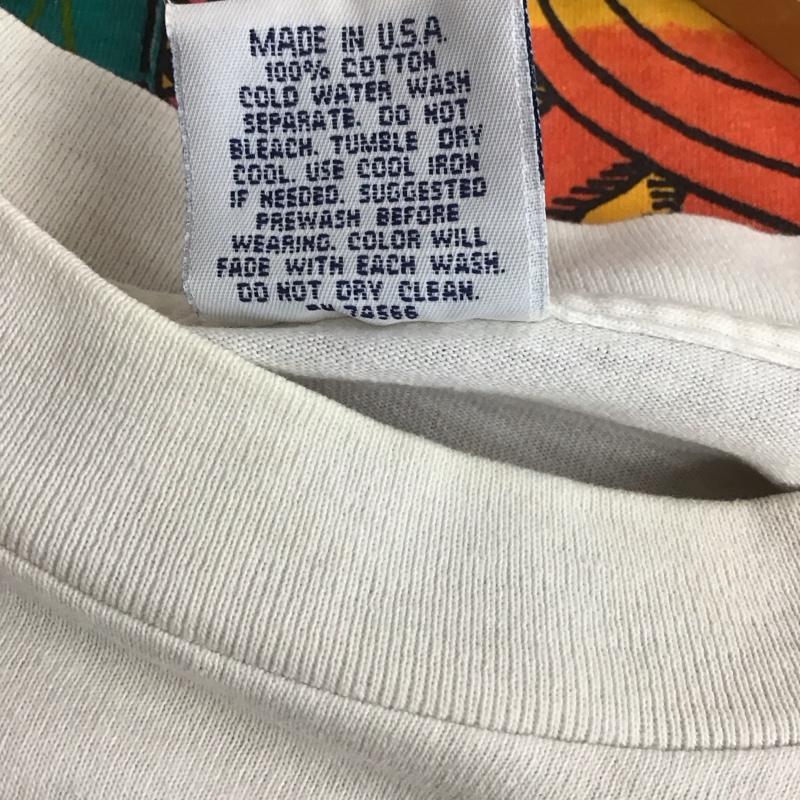 古着 USED Tシャツ 半袖 半袖カットソー プリントTシャツ クルーネックカットソー 古着 90s L プリント 白 / ホワイト / メンズ USED 古着 中古 10147990