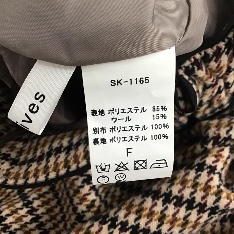 アルシーヴ archives スカート ロングスカート SK-1165 バックスリット ペンシルスカート チェック ベージュ / ベージュ / X 茶 / ブラウン / X 黒 / ブラック / X 緑 / グリーン / レディース USED 古着 中古 10112561