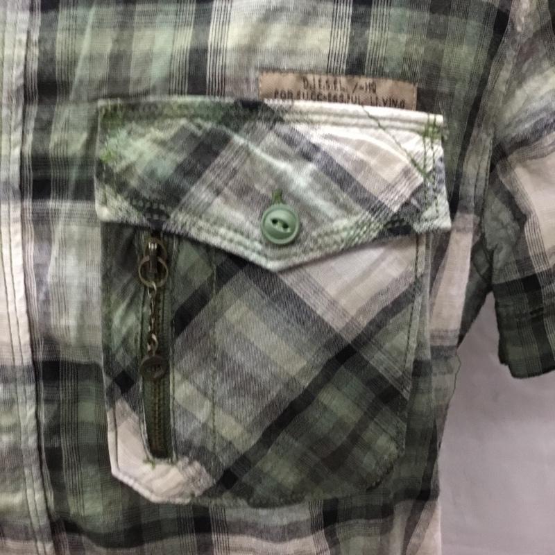 ディーゼル DIESEL シャツ、ブラウス 半袖 半袖シャツ カラーシャツ 半袖カットソー チェックシャツ S チェック マルチカラー / マルチカラー /  メンズ USED 古着 中古 10108524