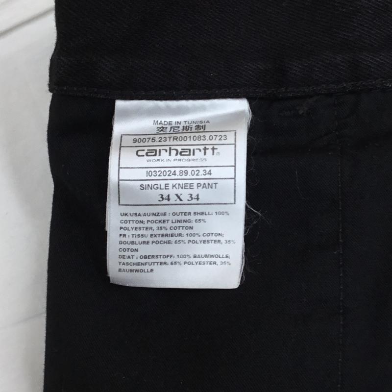 カーハート Carhartt パンツ ワークパンツ、ペインターパンツ Carhartt SINGLE KNEE PANT 34 ワンポイント 黒 / ブラック / メンズ USED 古着 中古 10127629