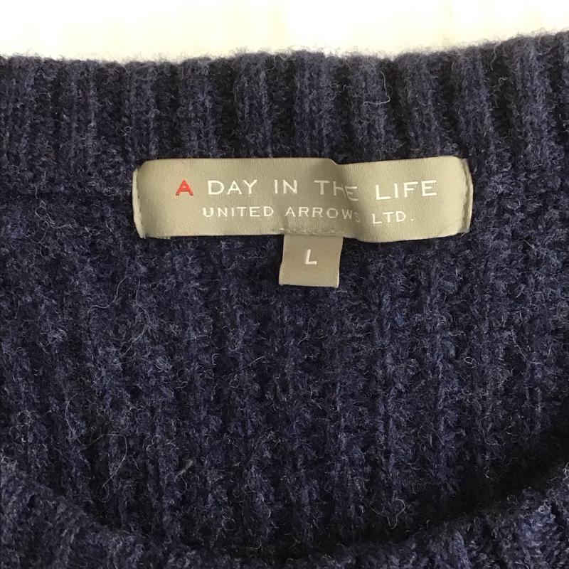アデイインザライフ A Day in the Life ニット、セーター 長袖 長袖ニットカットソー クルーネックカットソー セーター ボーダーニットカットソー L ボーダー柄 マルチカラー / マルチカラー / メンズ USED 古着 中古 10107795