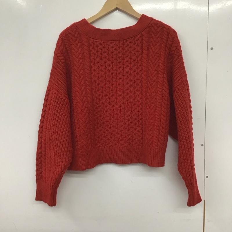 スタディオクリップ studio CLIP カーディガン 長袖 M 無地 赤 / レッド / レディース USED 古着 中古 10133348