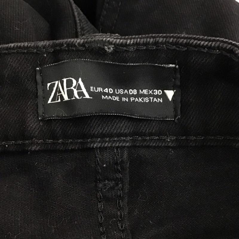 ザラ ZARA パンツ デニム、ジーンズ ブラックデニム 40 無地 黒 / ブラック / レディース USED 古着 中古 10136939