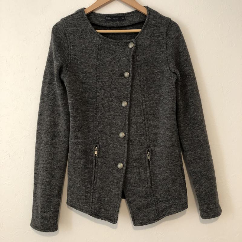 ザラ ZARA ジャケット、上着 ジャケット、ブレザー ニットジャケット M 無地 灰 / グレー / レディース USED 古着 中古 10012945