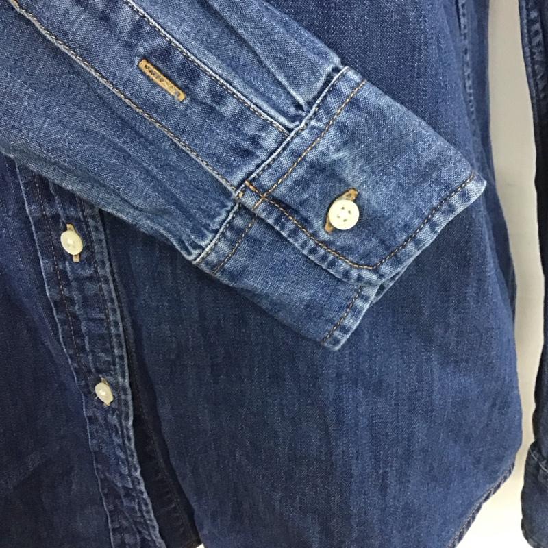 ラルフローレン RALPHLAUREN シャツ、ブラウス 長袖 長袖シャツ デニムシャツ カラーシャツ S ロゴ、文字 インディゴ / インディゴ / レディース USED 古着 中古 10126923