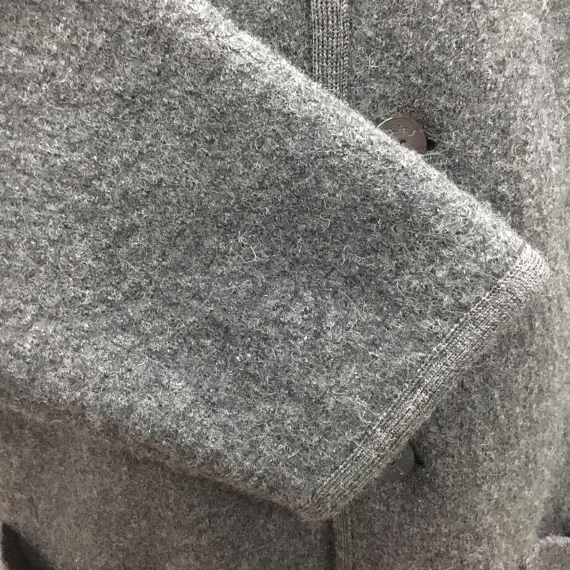 パパス PAPAS カーディガン 長袖 長袖カーディガン 長袖カットソー ノーカラージャケット 前開カーディガン M ロゴ、文字 灰 / グレー / メンズ USED 古着 中古 10122304