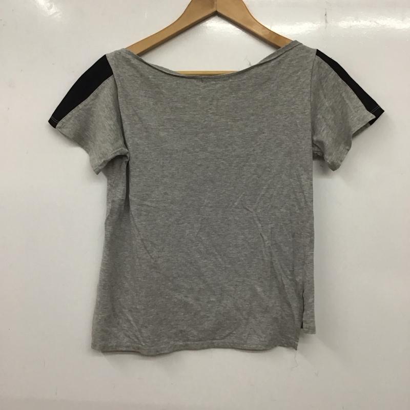 ムルーア MURUA Tシャツ 半袖 半袖カットソー プリントTシャツ オープンネックカットソー FREE 無地 黒 / ブラック / X 灰 / グレー / レディース USED 古着 中古 10136273