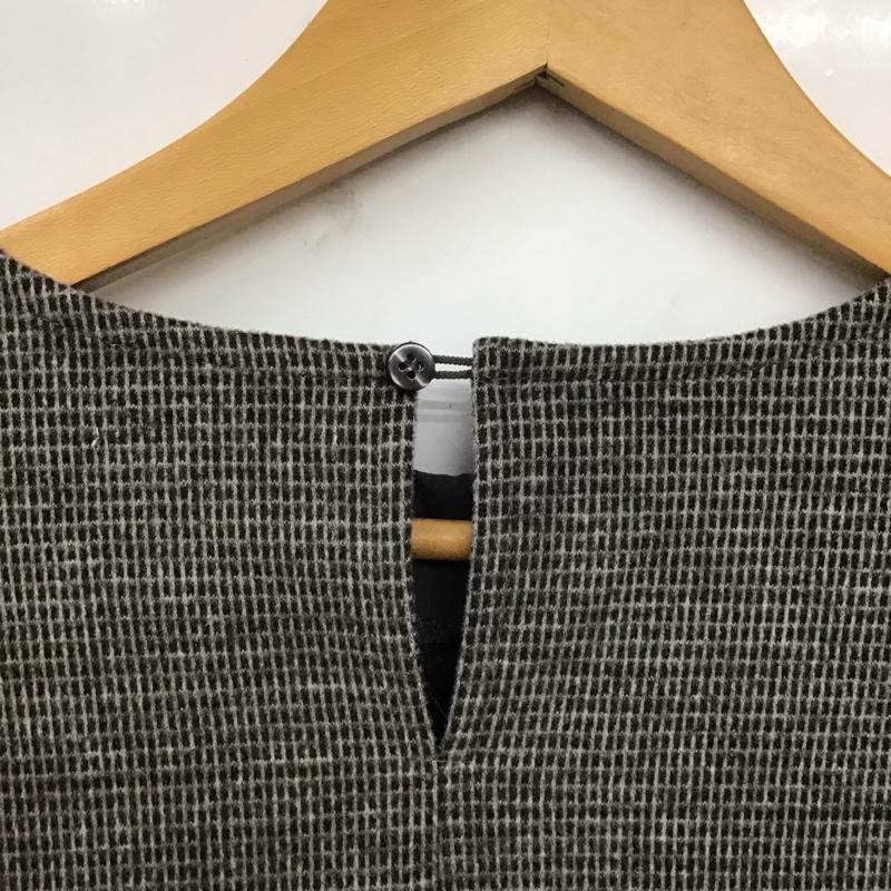 オペークドットクリップ OPAQUE.CLIP カットソー 長袖 637-17229 袖フォルムデザインカットソー ウールライク L 黒 / ブラック / X 白 / ホワイト / レディース USED 古着 中古 10129130