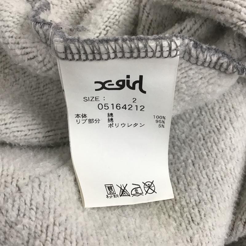 エックスガール X-girl パーカー 長袖 2 ロゴ、文字 灰 / グレー / レディース USED 古着 中古 10139576
