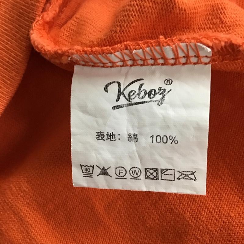 ケボズ KEBOZ カットソー 半袖 半袖カットソー プリントTシャツ クルーネックカットソー 半袖スウェット M ロゴ、文字 橙 / オレンジ / メンズ USED 古着 中古 10119433