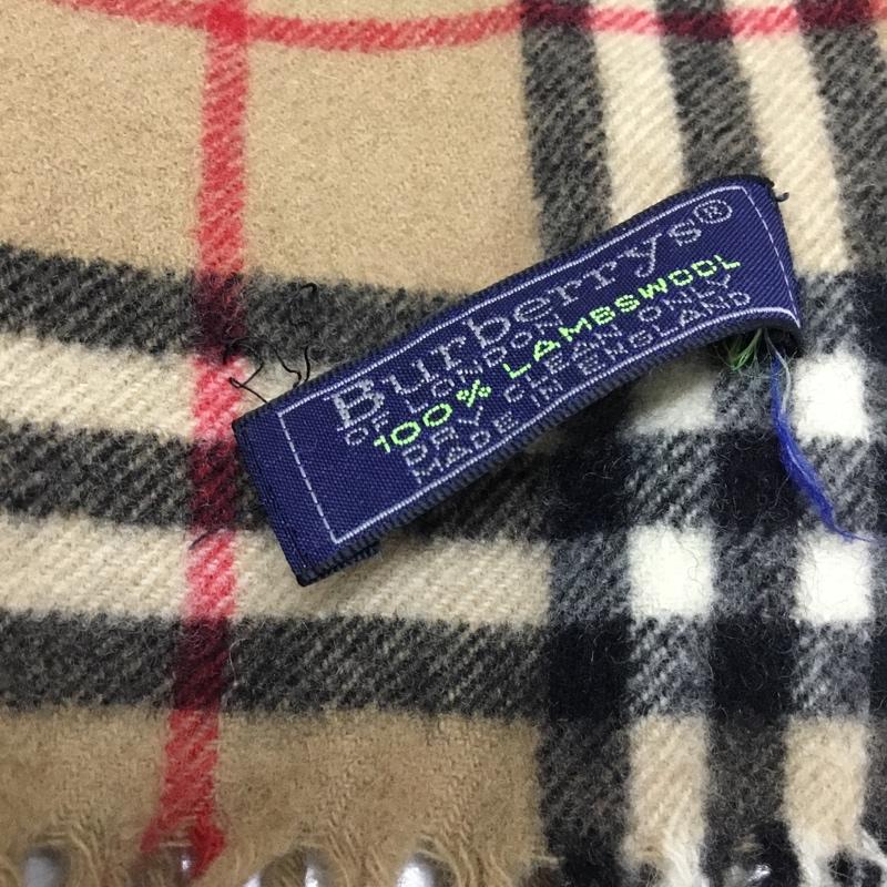 バーバリーズ BURBERRYS マフラー マフラー ウール ノバチェック フリンジ チェック ベージュ / ベージュ / X 白 / ホワイト / X 黒 / ブラック / X 赤 / レッド / メンズ USED 古着 中古 10113637