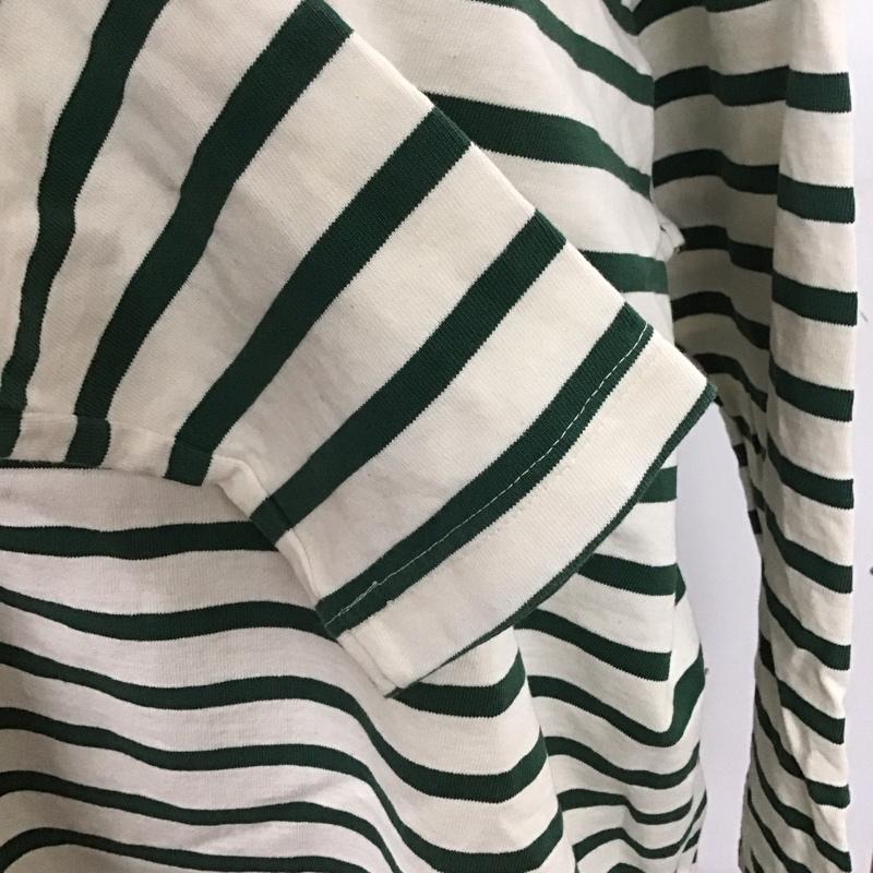 ひより HIYORI カットソー 長袖 長袖カットソー クルーネックカットソー ロングスリーブカットソー ボーダーTシャツ FREE ボーダー柄 白 / ホワイト / X 緑 / グリーン / レディース USED 古着 中古 10124076