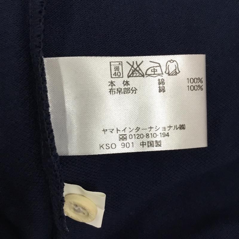 クロコダイル CROCODILE ポロシャツ 半袖 1602-93230 ワニ 鹿の子 コットン M ワンポイント 紺 / ネイビー / メンズ USED 古着 中古 10117775