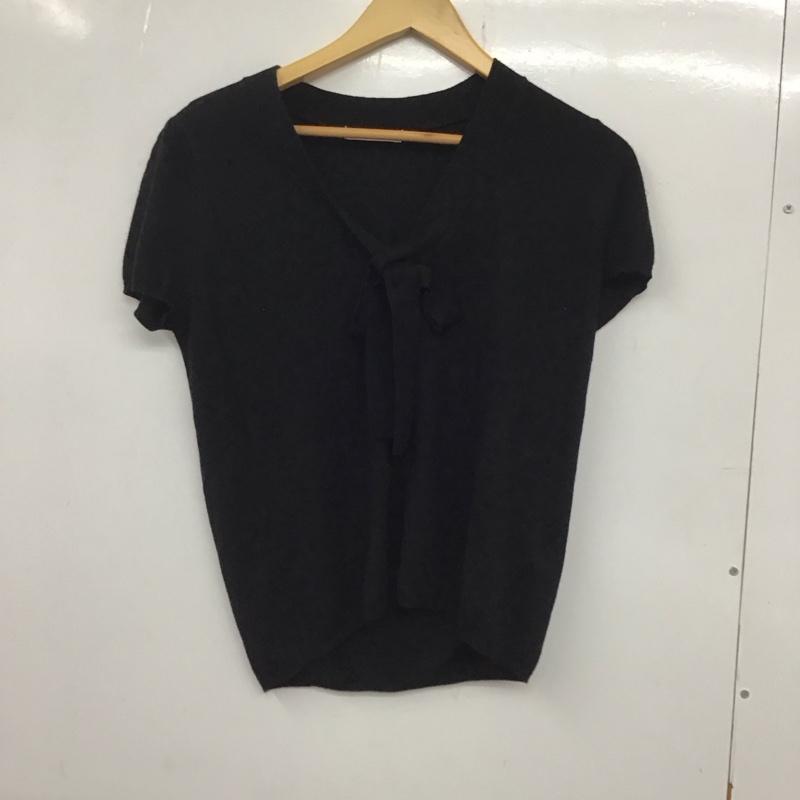 ザラニット ZARA KNIT ニット、セーター 半袖 0367/009/800 L 無地 黒 / ブラック / レディース USED 古着 中古 10133736