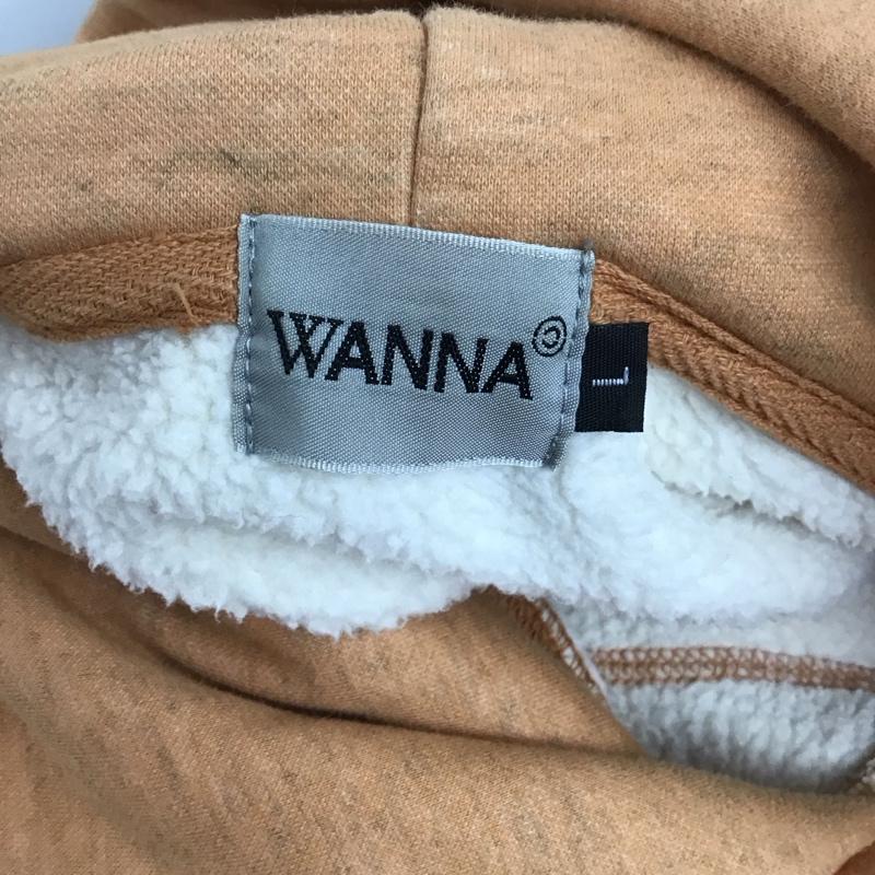 ワナ WANNA パーカー 長袖 長袖パーカー プルオーバーパーカー プリントスウェット L プリント 橙 / オレンジ /  メンズ USED 古着 中古 10125563