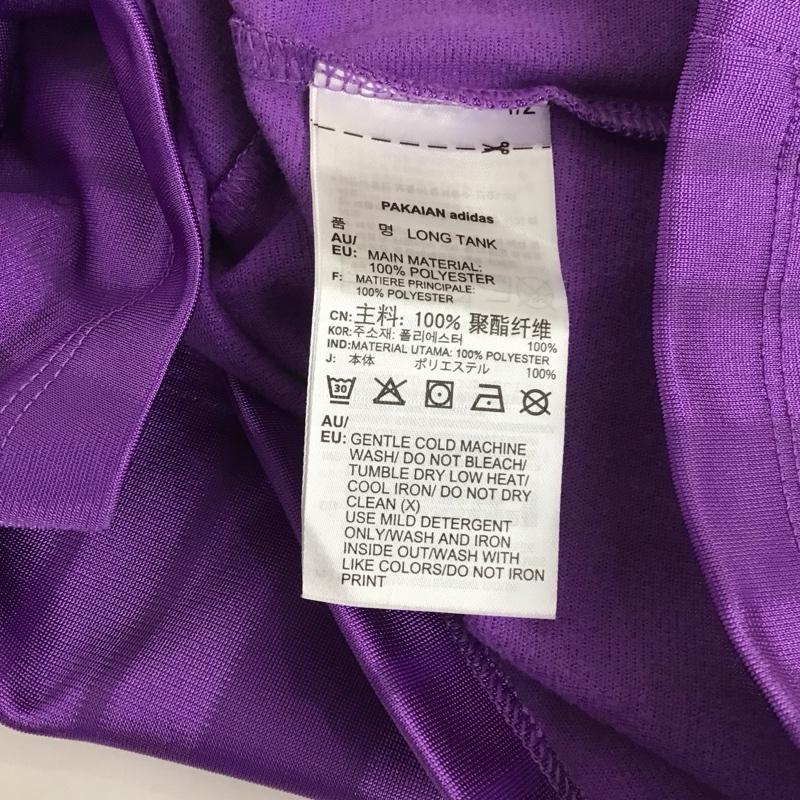 アディダス adidas タンクトップ タンクトップ dv0136 ロングタンクトップ ノースリーブカットソー スポーツウェア L ロゴ、文字 紫 / パープル / レディース USED 古着 中古 10129749
