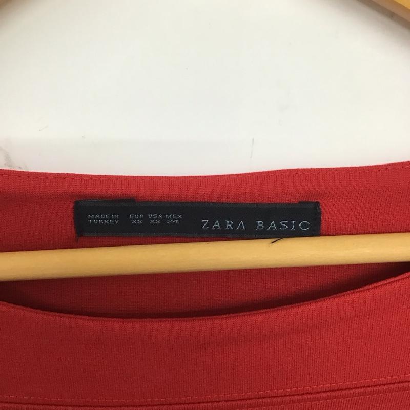 ザラベーシック ZARA BASIC ワンピース ひざ丈スカート XS 無地 赤 / レッド / レディース USED 古着 中古 10136624