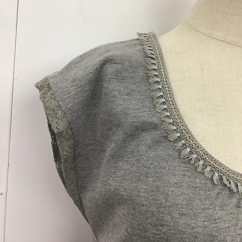 アクシーズファム axes femme ワンピース ロングスカート TS351X30 プリーツ フレンチスリーブ M 無地 灰 / グレー / レディース USED 古着 中古 10108589