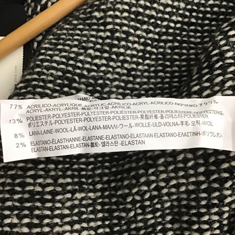 ザラニット ZARA KNIT ジャケット、上着 ジャケット、ブレザー 長袖ニットジャケット アウター カーディガン M 総柄 白 / ホワイト / X 黒 / ブラック / レディース USED 古着 中古 10144304