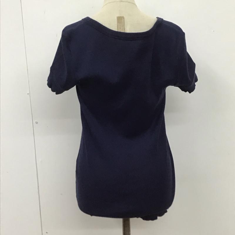 ラルフローレン RALPHLAUREN Tシャツ 半袖 KK RL KM 23 72 Uネック リブ L ワンポイント 紺 / ネイビー / レディース USED 古着 中古 10109609