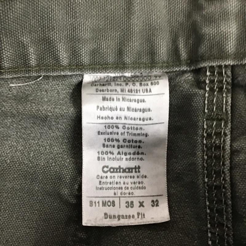 カーハート Carhartt パンツ ワークパンツ、ペインターパンツ B11MOS 35×32 ロゴ、文字 カーキ / カーキ /  メンズ USED 古着 中古 10123670