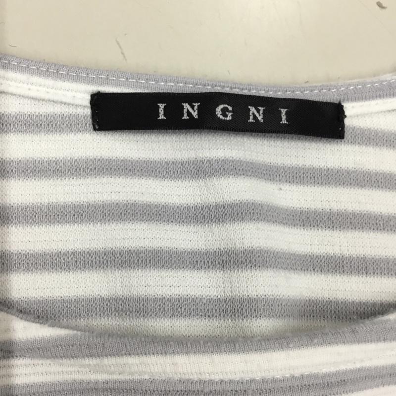 イング INGNI カットソー 半袖 半袖カットソー ボーダーTシャツ クルーネックカットソー ボーダー柄 白 / ホワイト / X 灰 / グレー / レディース USED 古着 中古 10118442