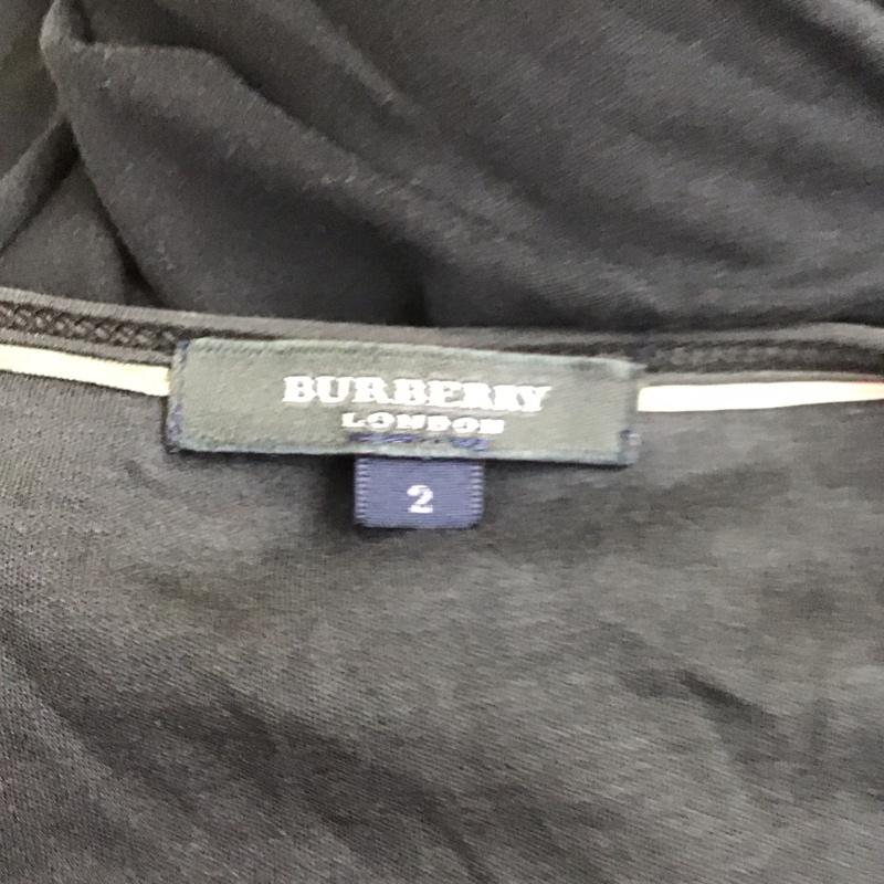 バーバリーロンドン Burberry London カットソー 長袖 FA082-928-09 クルーネック 2 プリント 黒 / ブラック /  レディース USED 古着 中古 10108342