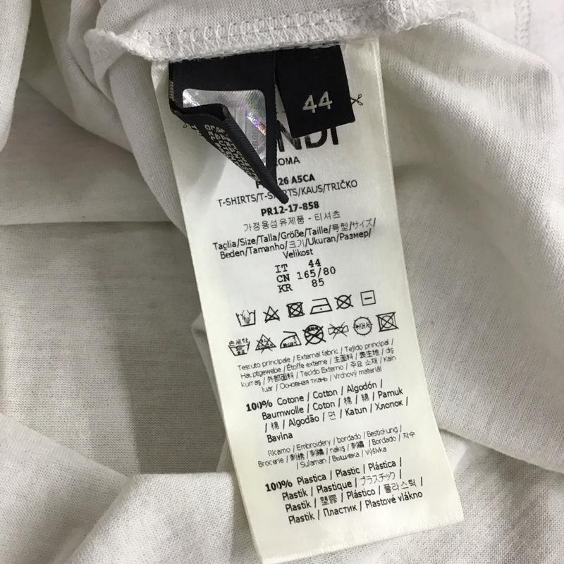 フェンディ FENDI Tシャツ 半袖 fy0626 a5ca モンスター 半袖 カットソー TRY 44 ロゴ、文字 白 / ホワイト / X 灰 / グレー / X アイボリー / アイボリー / メンズ USED 古着 中古 10150735