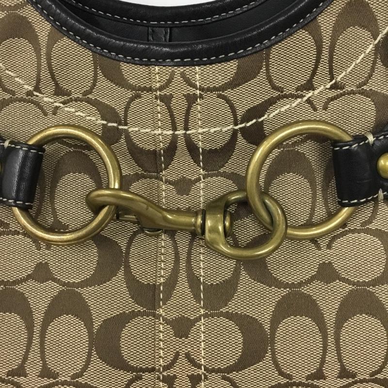 コーチ COACH トートバッグ トートバッグ 11280 シグネチャー 総柄 ベージュ / ベージュ / X 黒 / ブラック / レディース USED 古着 中古 10109901