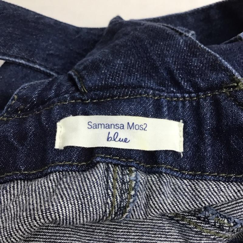 サマンサモスモスブルー Samansa Mos2 blue サロペット・オーバーオール サロペット、オーバーオール オーバーオールデニム オールインワン ワイドパンツ FREE 無地 インディゴ / インディゴ / レディース USED 古着 中古 10134230