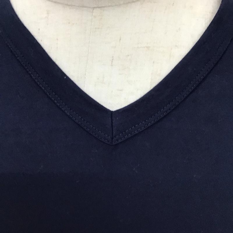 バーバリーブラックレーベル BURBERRY BLACK LABEL カットソー 長袖 長袖カットソー Vネックカットソー ロングスリーブカットソー プリントTシャツ 3 ロゴ、文字 紺 / ネイビー / メンズ USED 古着 中古 10113916