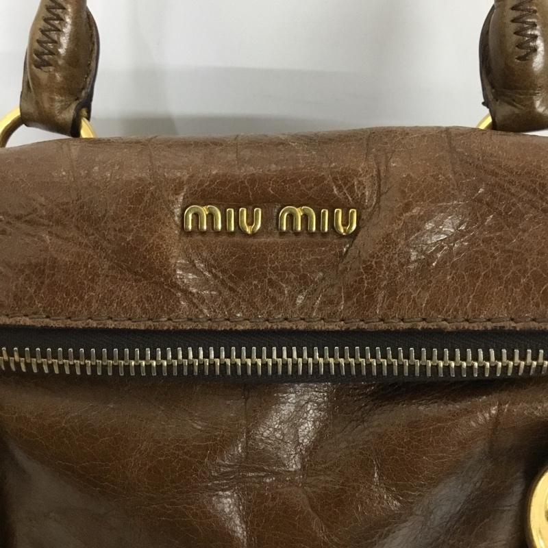 ミュウミュウ miu miu ショルダーバッグ ショルダーバッグ ハンドバッグ 2WAY ロゴ、文字 茶 / ブラウン / レディース USED 古着 中古 10129106