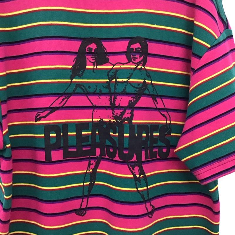 プレジャー PLEASURES Tシャツ 半袖 半袖カットソー プリントTシャツ クルーネックカットソー L ロゴ、文字 マルチカラー / マルチカラー / メンズ USED 古着 中古 10138211