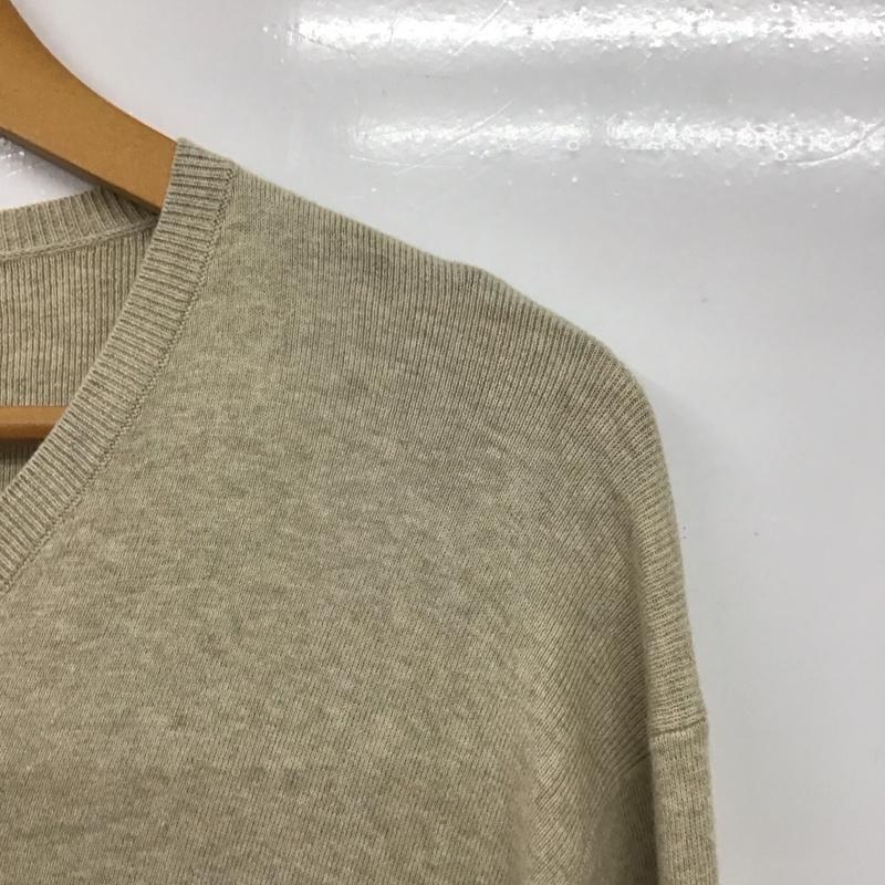 ポロラルフローレン POLO RALPH LAUREN ニット、セーター 長袖 長袖ニットカットソー Vネック セーター M ロゴ、文字 ベージュ / ベージュ / メンズ USED 古着 中古 10133076