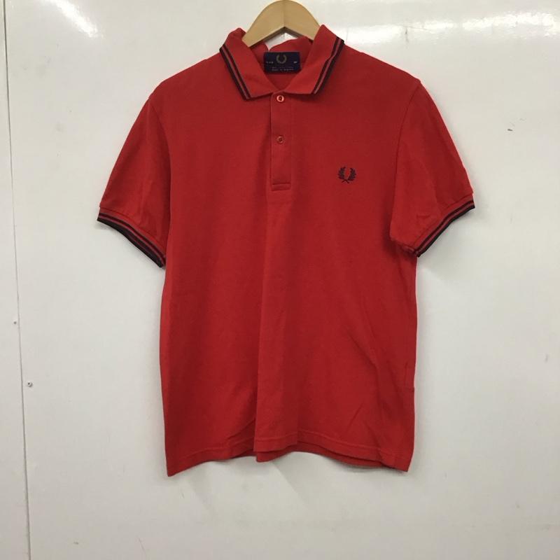 フレッドペリー FRED PERRY ポロシャツ 半袖 半袖ポロシャツ カラーシャツ 半袖カットソー 38 ロゴ、文字 赤 / レッド / メンズ USED 古着 中古 10136151