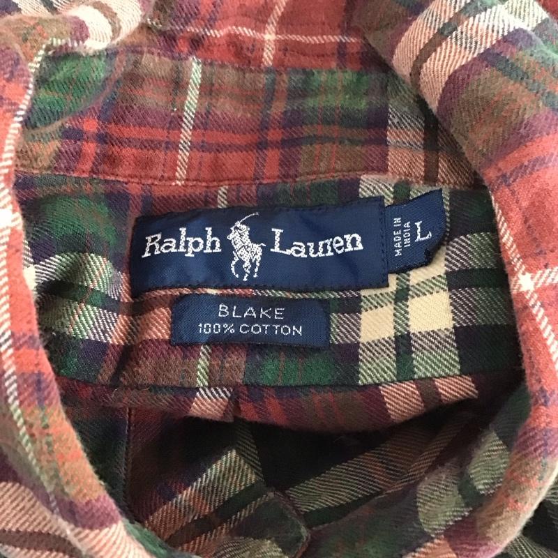 ラルフローレン RALPHLAUREN シャツ、ブラウス 長袖 長袖シャツ カラーシャツ ポケットシャツ ボタンダウンシャツ チェックシャツ L チェック マルチカラー / マルチカラー / メンズ USED 古着 中古 10112486
