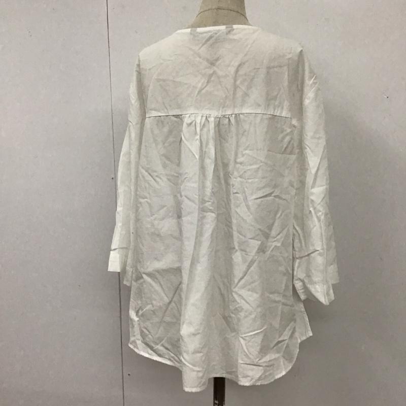ザラ ZARA シャツ、ブラウス 七分袖 8351 237 250 ノーカラー M 無地 白 / ホワイト / レディース USED 古着 中古 10114236