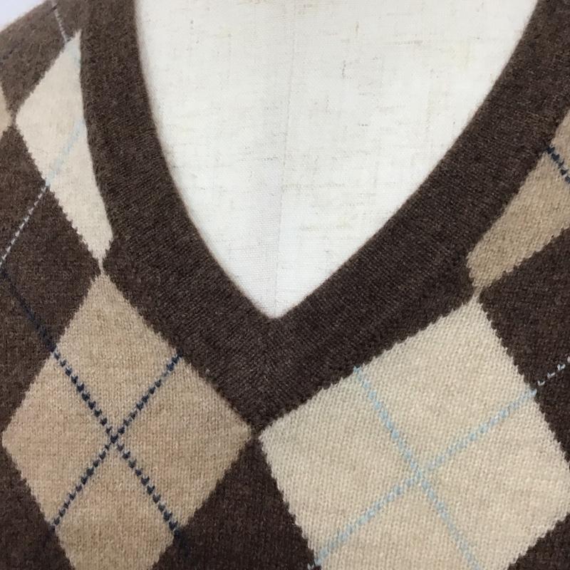 ブルックスブラザーズ BROOKS BROTHERS ニット、セーター 長袖 長袖ニット 長袖カットソー リブニット セーター Vネック M チェック マルチカラー / マルチカラー / メンズ USED 古着 中古 10112104