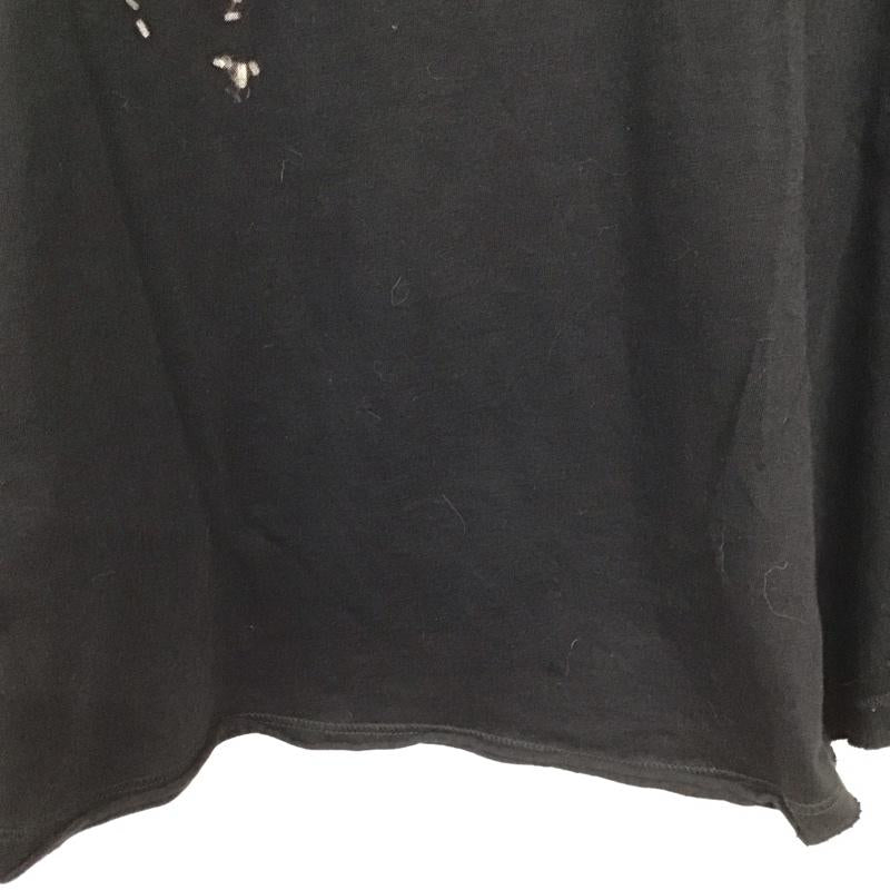 ディーゼル DIESEL Tシャツ 七分袖 サイドスリット S ロゴ、文字 黒 / ブラック / レディース USED 古着 中古 10130609
